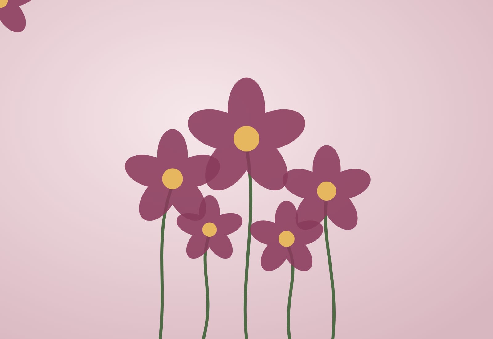 A bouquet of plum and blush flowers on a soft pink background